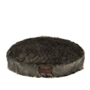 Unique oval dog bed made of dark melange eco-fur. Designed to wrap your pet in comfort, relieve stress, and support joint health.